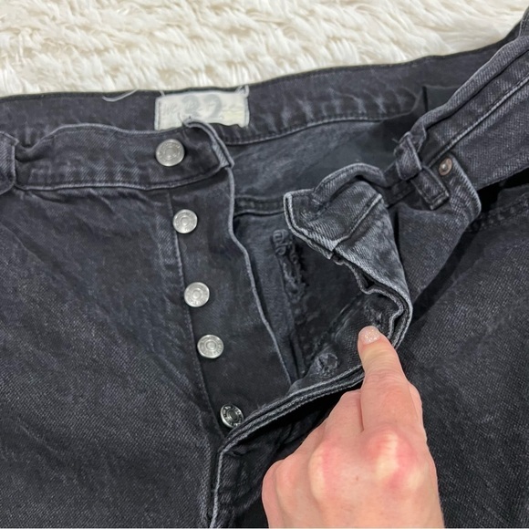 We The Free | Distressed High Waisted Jeans Black Cotton Size 32 - Picture 7 of 12
